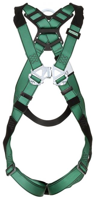 MSA V-FORM Full-Body Harness, Back D-Ring, Qwik-Fit Leg Straps