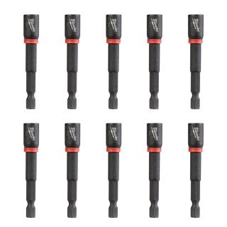 Milwaukee SHOCKWAVE 1/4 Inch x 2-9/16 Inch Magnetic Nut Driver (10 Pack)