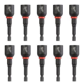 Milwaukee SHOCKWAVE 1/2 Inch x 2-9/16 Inch Magnetic Nut Driver (10 Pack)
