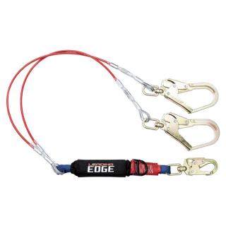 FallTech 6 Foot Leading Edge Cable Energy Absorbing Lanyard with Double-leg Swivel Connectors and SRL D-ring