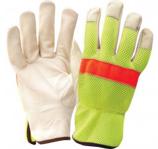 Ironwear Lime Mesh & Cow Grain Leather Driver Gloves