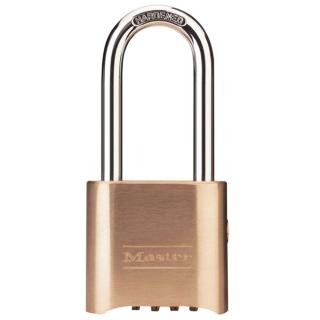 Master Lock 2 Inch (51mm) Brass Resettable Combination Padlock with 2-1/4 Inch (57mm) Shackle and Supervisory Key Override
