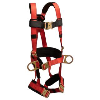 French Creek Full Body 6PT Adjustable Harness with Hip D-Ring, Waist/Shoulder Pad, and Removable Belt with Bayonet Leg Buckles
