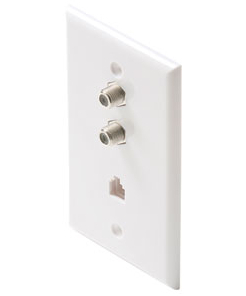 CTS Wall Plate Two Barrels & RJ11 Ivory