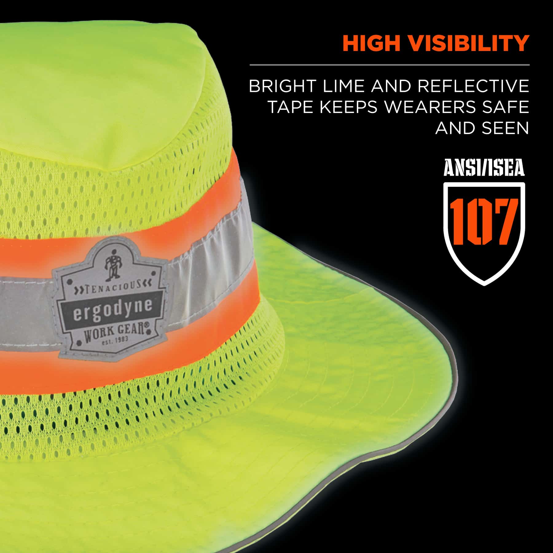 Ergodyne Chill-Its Hi-Vis Ranger PVA Cooling Sun Hat from GME Supply