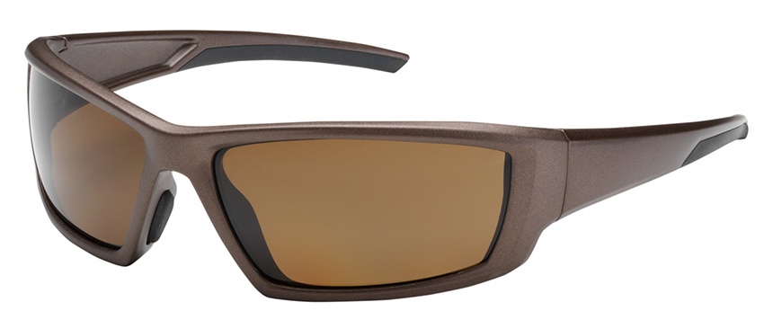 Bouton Sunburst Safety Glasses with Polarized Brown Lens and Brown Frame from GME Supply