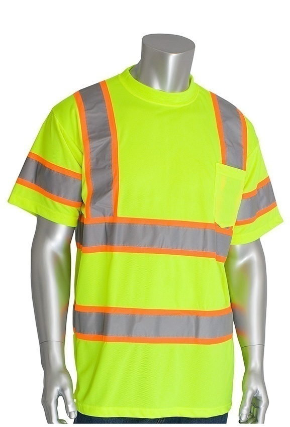 PIP 313-CNTSP ANSI Type R Class 3 Lime Two Tone T-Shirtrt from GME Supply
