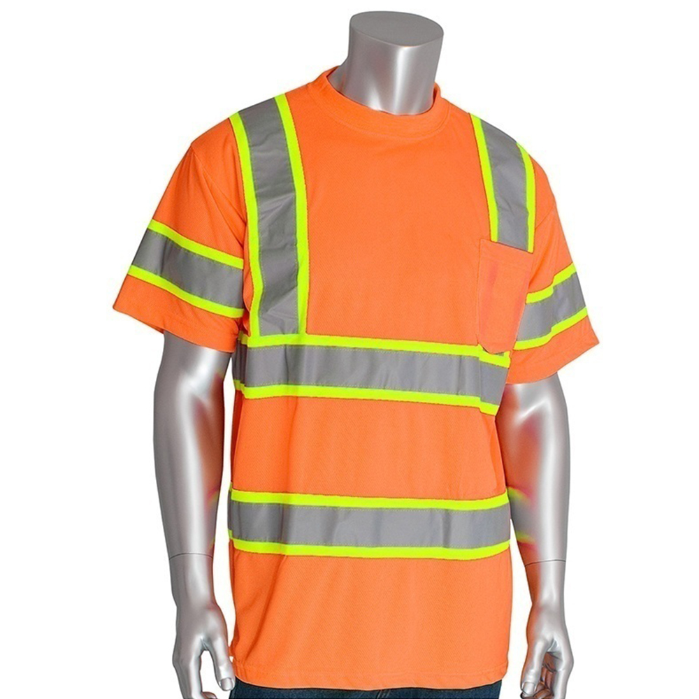 PIP 313-CNTSP ANSI Type R Class 3 Lime Two Tone T-Shirtrt from GME Supply