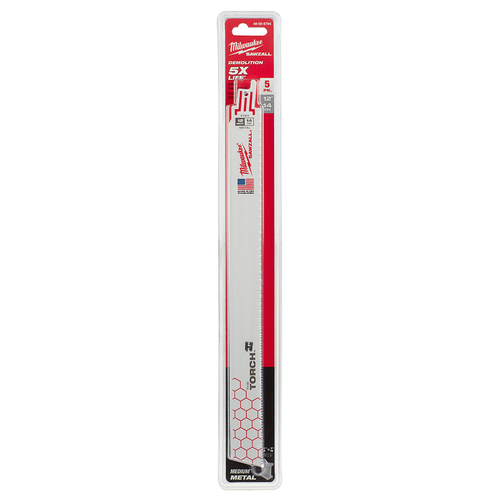Milwaukee 14 TPI Metal Demolition Torch SAWZALL Blade (5 Pack) from GME Supply