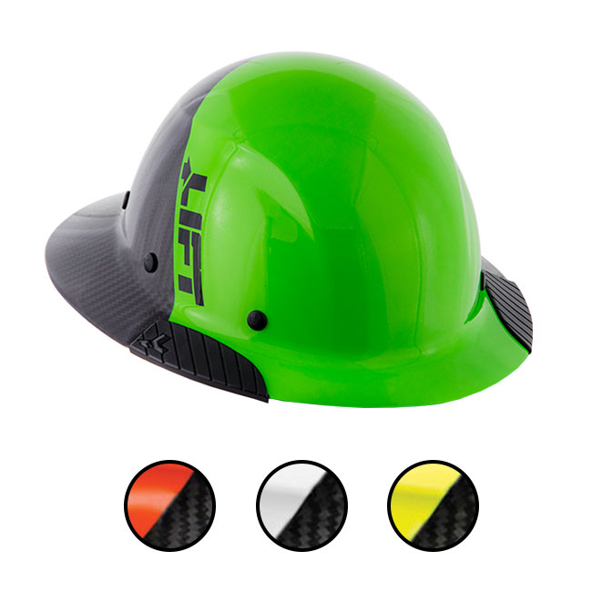 Lift Safety DAX Fifty 50 Carbon Fiber Full Brim Hardhat Colors from GME Supply