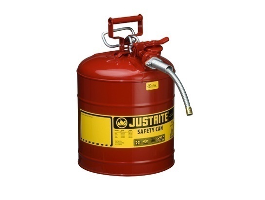 Justrite Type 2 AccuFlow Steel Safety Can 5/8 Inch Hose - 5 Gal from GME Supply