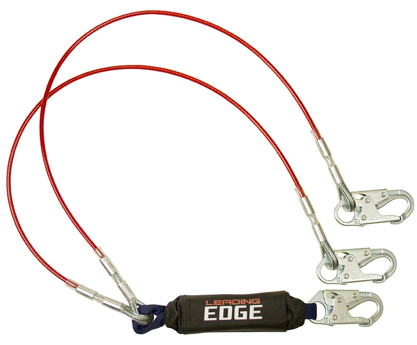 FallTech 8354LEY Leading Edge Restraint Twin Leg Lanyard with Snap Hooks from GME Supply