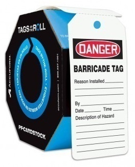 Accuform OSHA Danger Safety Barricade Tag Roll (250 Count) from GME Supply
