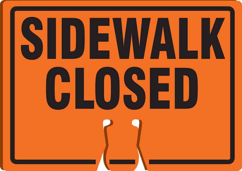Accuform FBC737 Sidewalk Closed Cone Sign from GME Supply