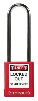 Accuform STOPOUT Aluminum Padlock with Hardened Steel Shackle from GME Supply