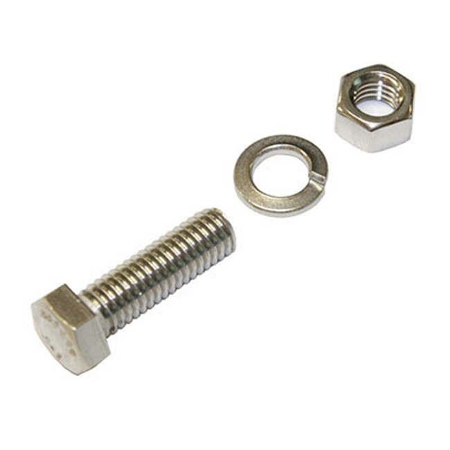 Stainless Steel Bolt, Lock, and Hex Nut - 3/8