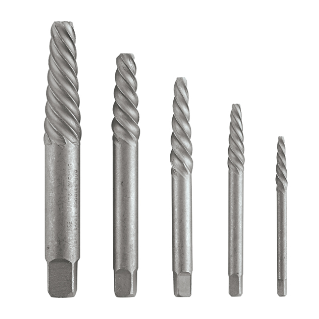 Bosch 5 Piece High-Carbon Steel Spiral Flute Screw Extractor Set from GME Supply