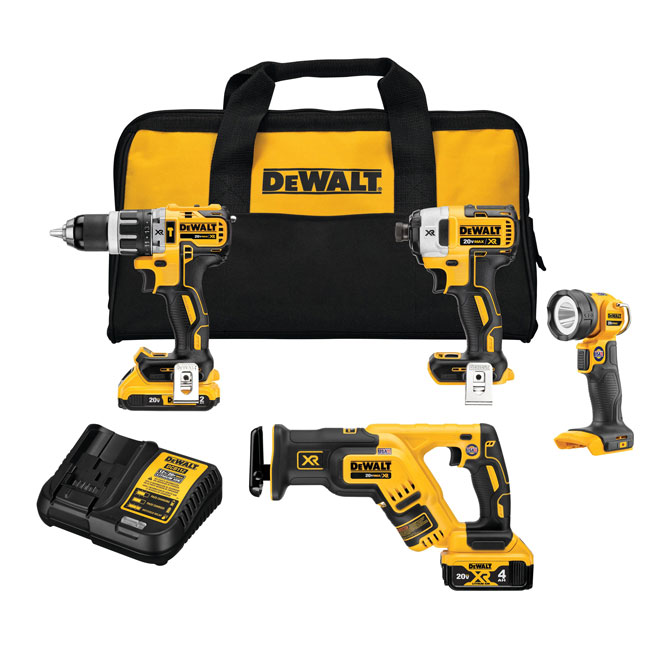 DeWALT 20V Max XR Brushless Cordless 4-Tool Combo Kit from GME Supply