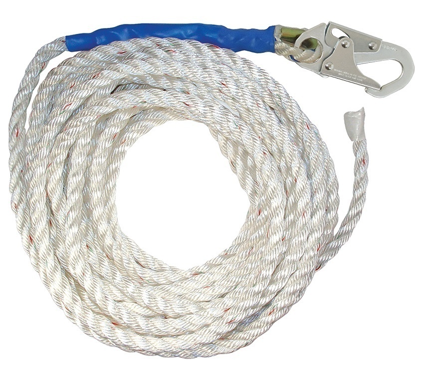 FallTech 3-Strand Vertical Lifeline with Snap Hook and Taped End from GME Supply