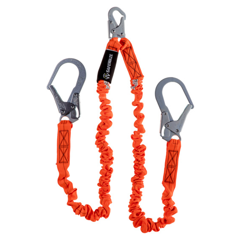 SafeWaze V-Line 6 Foot Dual-Leg Low-Profile Lanyard with Snap Hooks from GME Supply