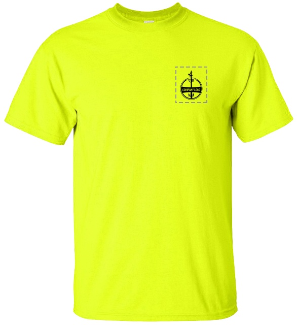 Custom Company Logo Hi-Vis Yellow T-Shirt from GME Supply