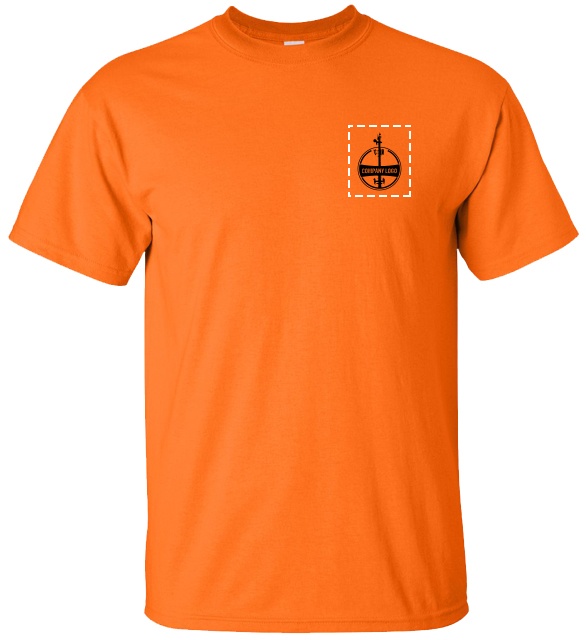 Custom Company Logo Hi-Vis Orange T-Shirt from GME Supply