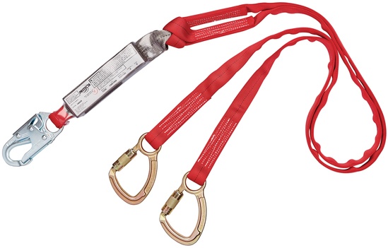 Protecta 1340060 Pro Pack Tie-Back Shock Absorbing Twin Leg Lanyard from GME Supply
