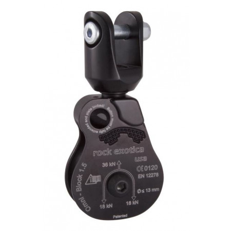 Rock Exotica P51 SH Omni-Block Swivel Pulley, 1.5 in. Shackle Top-Black from GME Supply