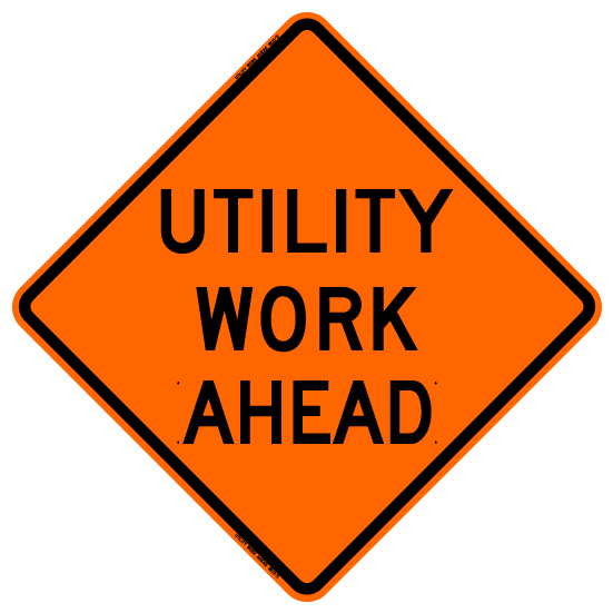 Bone Safety 'Utility Work Ahead' Sign from GME Supply